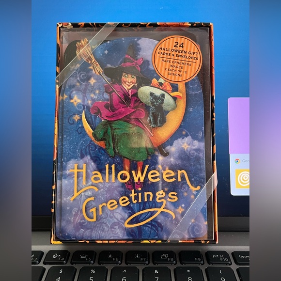 NIB HALLOWEEN Cards PUNCH STUDIO Ephemera Images Witch Black Cat Pumpkin 🎃 - Picture 1 of 7